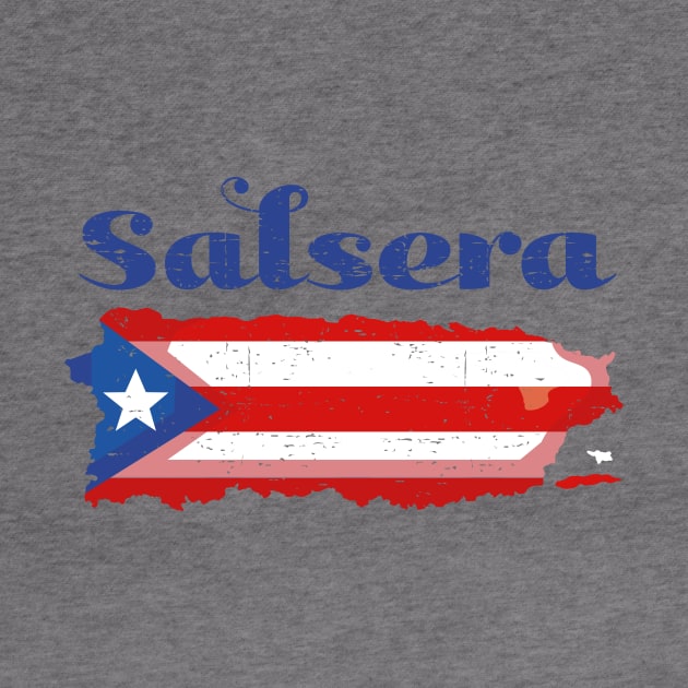Salsera - Boricua - Bandera de Puerto Rico - blue design by verde